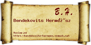 Bendekovits Hermész névjegykártya